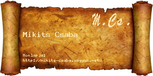 Mikits Csaba névjegykártya