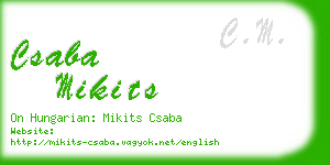csaba mikits business card